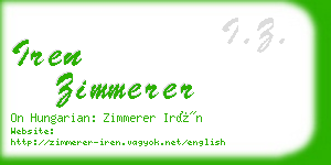 iren zimmerer business card